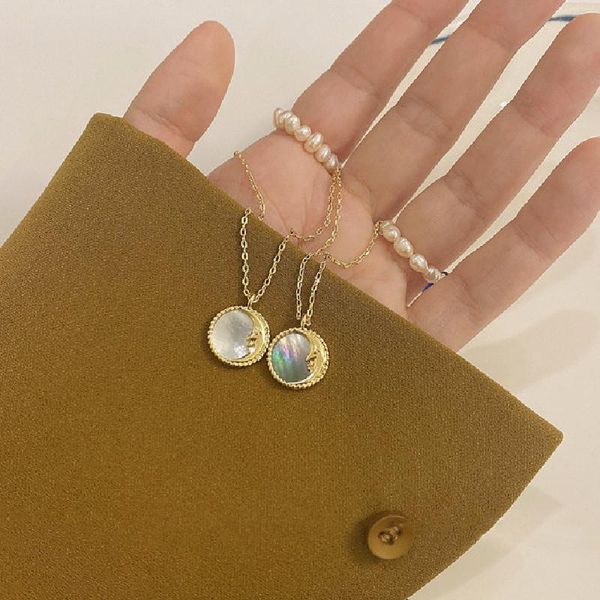 korea retro geometric moon gold silver color pendant elegant colorful irregular shell long necklace for women jewelry chains
korea retro geometric moon gold silver color pendant elegant colorful irregular shell long necklace for women jewelry chains