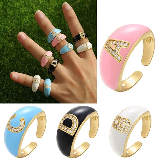 designer rings new fashion 26 english letters 4 colors enamal diy name inlaid zircon open color ring female classic jewelry engagement, Golden;silver
designer rings new fashion 26 english letters 4 colors enamal diy name inlaid zircon open color ring female classic jewelry engagement, Golden;silver
