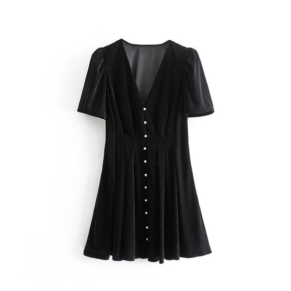 new fashion v-collar short sleeve single-row button velvet short dress for autumn women in 210323, Black;gray
new fashion v-collar short sleeve single-row button velvet short dress for autumn women in 210323, Black;gray