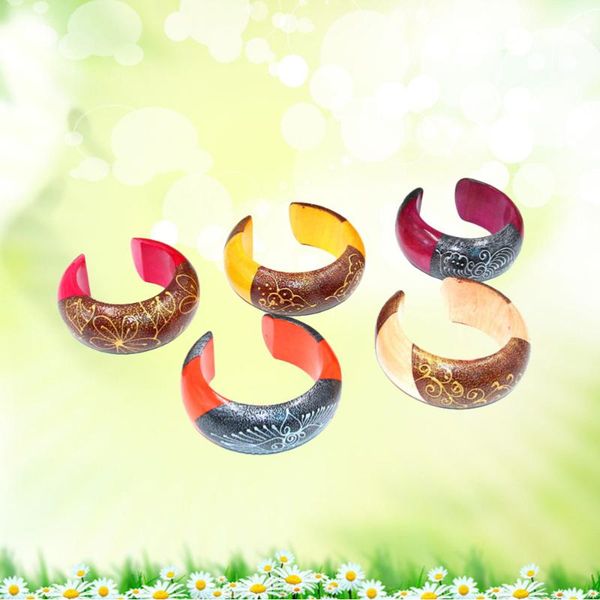 bangle colored drawing wooden bracelet ethnic painted open art craft creative gift (random style), Black
bangle colored drawing wooden bracelet ethnic painted open art craft creative gift (random style), Black