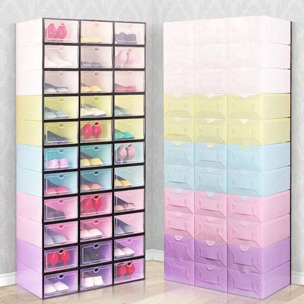 stackable shoe storabe box foldable plastic shoes organizer with transparent lid container bin clothing & wardrobe storage
stackable shoe storabe box foldable plastic shoes organizer with transparent lid container bin clothing & wardrobe storage