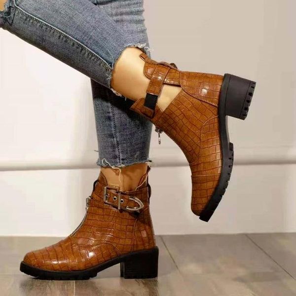 boots 2021 autumn winter women ankle leather thick heel platform round toe fashion plus size 43, Black
boots 2021 autumn winter women ankle leather thick heel platform round toe fashion plus size 43, Black