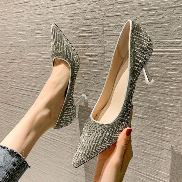 sandals french rhinestone temperament high heels shallow mouth pointed toe banquet wedding shoes fashion fine heel single, Black
sandals french rhinestone temperament high heels shallow mouth pointed toe banquet wedding shoes fashion fine heel single, Black
