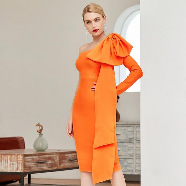casual dresses sesidy 2021 summer women one-shoulder bandage dress bow club celebrity evening runway party, Black;gray
casual dresses sesidy 2021 summer women one-shoulder bandage dress bow club celebrity evening runway party, Black;gray