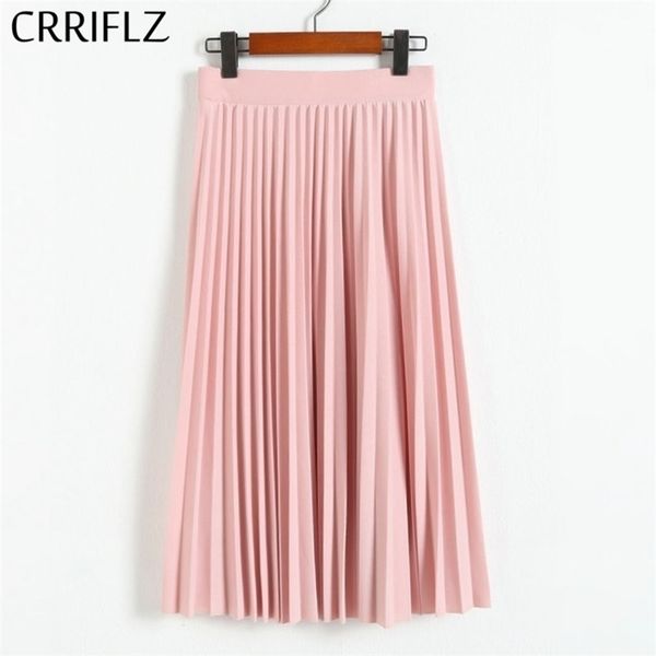 crriflz spring autumn fashion women's high waist pleated solid color half length elastic skirt promotions lady black pink 210319
crriflz spring autumn fashion women's high waist pleated solid color half length elastic skirt promotions lady black pink 210319
