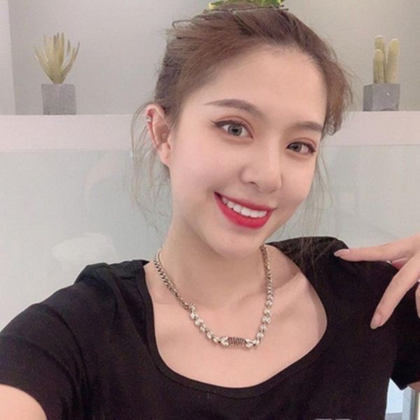 chains zhuoy ins style small fragrant necklace for women fashion temperament imitation pearl letter clavicle chain, Silver
chains zhuoy ins style small fragrant necklace for women fashion temperament imitation pearl letter clavicle chain, Silver