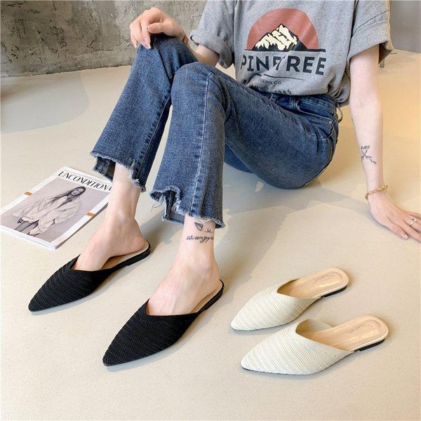 slippers women's shoes outdoor summer style fashion knitted stretch pointed low heel sandals 35-40, Black
slippers women's shoes outdoor summer style fashion knitted stretch pointed low heel sandals 35-40, Black