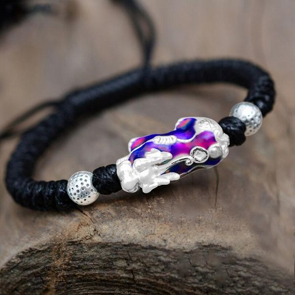 charm bracelets chinese dragon knot s999 silver temperature sensitive discoloration pixiu hand woven men's style bracelet wholesale, Golden;silver
charm bracelets chinese dragon knot s999 silver temperature sensitive discoloration pixiu hand woven men's style bracelet wholesale, Golden;silver