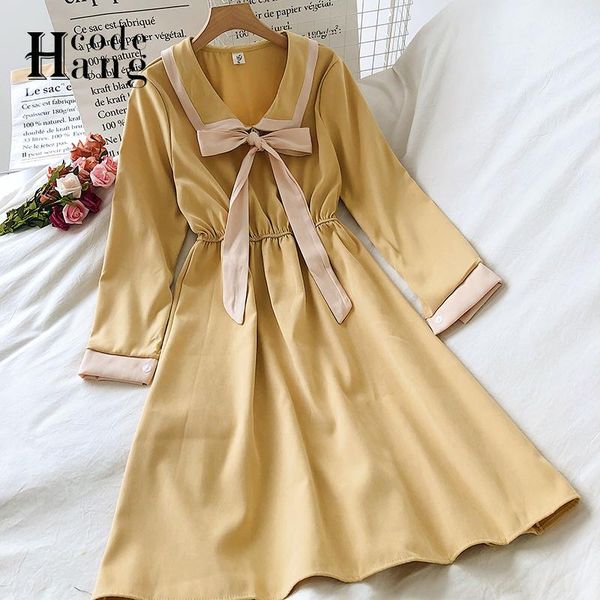 hangcode korean fashion bow design women dress autumn winter long sleeve vintage a-line female casual pullover midi dresses, Black;gray
hangcode korean fashion bow design women dress autumn winter long sleeve vintage a-line female casual pullover midi dresses, Black;gray