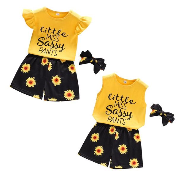 clothing sets girls clothes set flying sleeve/sleeveless o-neck t-shirt+sunflower print short pants+bow-knot headband, White
clothing sets girls clothes set flying sleeve/sleeveless o-neck t-shirt+sunflower print short pants+bow-knot headband, White