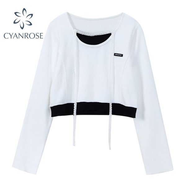patchwork t shirt women long sleeve streetwear crop tees o neck collar halter contrast color casual loose ins female 210515, White
patchwork t shirt women long sleeve streetwear crop tees o neck collar halter contrast color casual loose ins female 210515, White