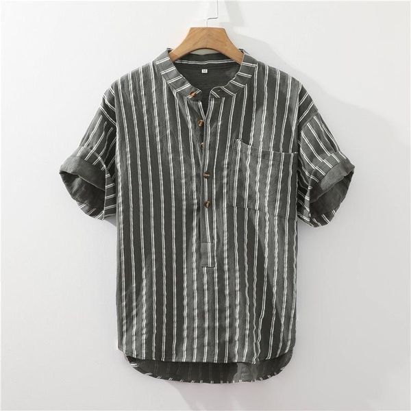 men's casual shirts summer men striped shirt brand v neck breathable chic short sleeve camisas vintage streetwear pullover linen 53111, White;black
men's casual shirts summer men striped shirt brand v neck breathable chic short sleeve camisas vintage streetwear pullover linen 53111, White;black