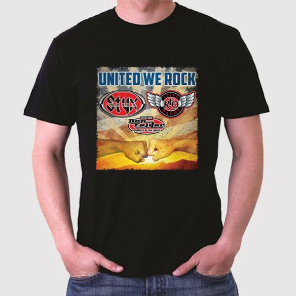 STYX REO Speedwagon United We Rock Logo Men's Black T-Shirt Size S to 3XL, White;black
STYX REO Speedwagon United We Rock Logo Men's Black T-Shirt Size S to 3XL, White;black