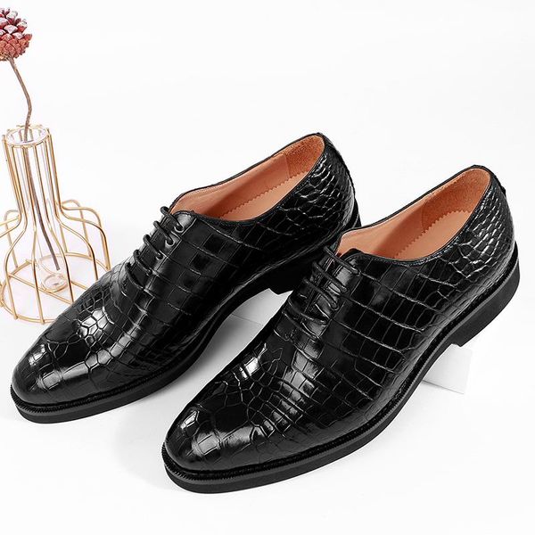 business alligator shoes leather men's casual daily british leisure spot undertakes pointed dress, Black
business alligator shoes leather men's casual daily british leisure spot undertakes pointed dress, Black