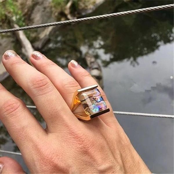 cluster rings buteeluvv size 7# personality trendy geometric square ring exaggerated chic big resin stone for women party jewelry, Golden;silver
cluster rings buteeluvv size 7# personality trendy geometric square ring exaggerated chic big resin stone for women party jewelry, Golden;silver