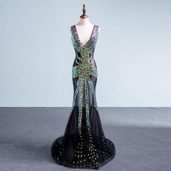 sparkly multicolor rhinestones sleeveless mesh long dress women's birthday celebrate nightclub female singer show clothes stage wear, Black;red
sparkly multicolor rhinestones sleeveless mesh long dress women's birthday celebrate nightclub female singer show clothes stage wear, Black;red