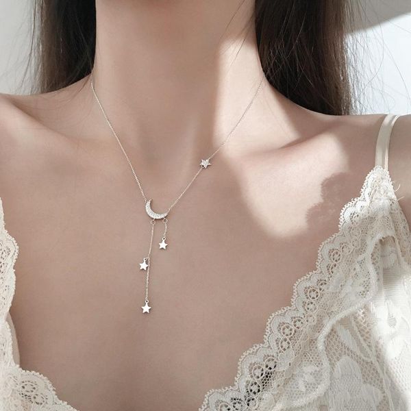 pendant necklaces vintage elegant s925 silver moon star necklace for women charming temperament jewelry chain zircon gift
pendant necklaces vintage elegant s925 silver moon star necklace for women charming temperament jewelry chain zircon gift