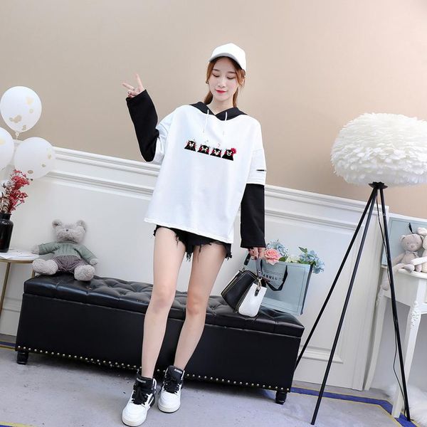 women's hoodies & sweatshirts anime oversized hoodie autumn cotton patchwork false two pcs kawaii kumamon printed hooded pullover cloth, Black
women's hoodies & sweatshirts anime oversized hoodie autumn cotton patchwork false two pcs kawaii kumamon printed hooded pullover cloth, Black