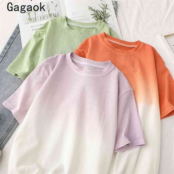 women vintage t-shirt summer o-neck short gradient tee loose casul harajuku korean fashion ladies wild pullovers 210531, White
women vintage t-shirt summer o-neck short gradient tee loose casul harajuku korean fashion ladies wild pullovers 210531, White
