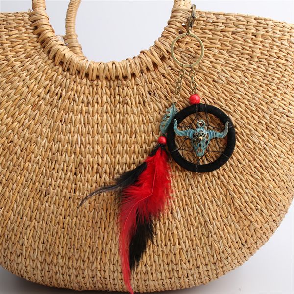 1pc dreamcatcher feathers pendant with cow head charms keyring car men gift keychain key rings trinket, Silver
1pc dreamcatcher feathers pendant with cow head charms keyring car men gift keychain key rings trinket, Silver