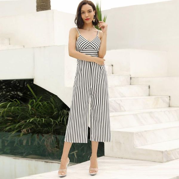 women's jumpsuits & rompers women jumpsuit playsuit siamese stripe camisole clubwear wide leg beach long bohemia vintage romper lady cl, Black;white
women's jumpsuits & rompers women jumpsuit playsuit siamese stripe camisole clubwear wide leg beach long bohemia vintage romper lady cl, Black;white