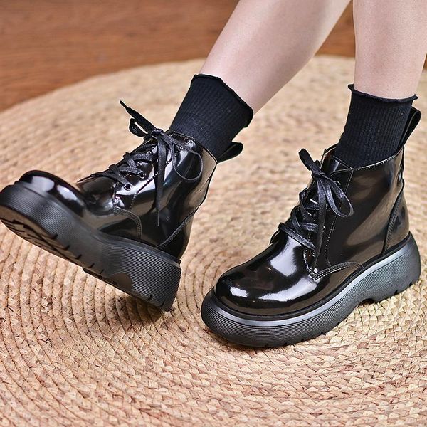 boots genuine leather round toe ladies ankle lace up chunky heels pumps for women autumn winter working basic shoes woman, Black
boots genuine leather round toe ladies ankle lace up chunky heels pumps for women autumn winter working basic shoes woman, Black