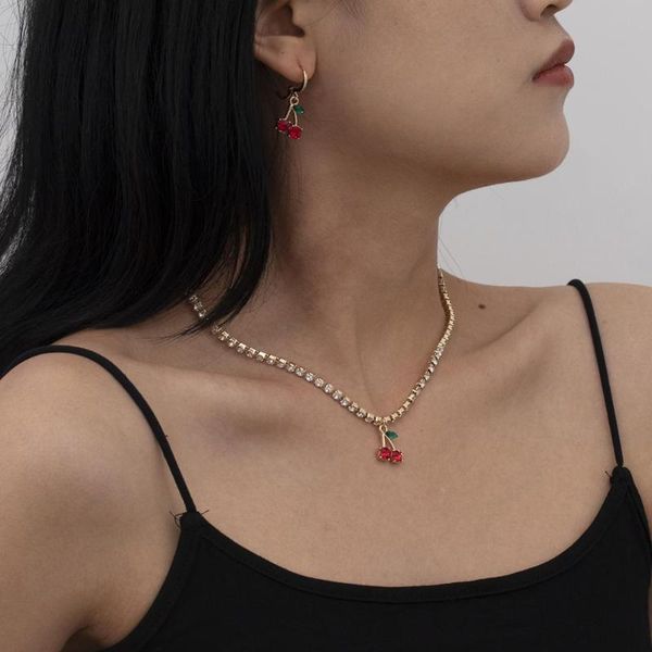 shopping fashion trend flash rhinestone neck chains women retro red cherry set necklace jewelry party gift chokers, Golden;silver
shopping fashion trend flash rhinestone neck chains women retro red cherry set necklace jewelry party gift chokers, Golden;silver