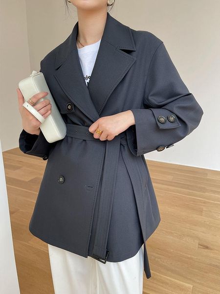 women's trench coats 2021 spring and autumn windbreaker coat short man british temperament this year's trend, Tan;black
women's trench coats 2021 spring and autumn windbreaker coat short man british temperament this year's trend, Tan;black