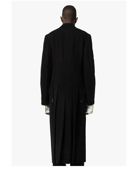 men's wool & blends simple classic gold button mid-length coat swallowtail winter in large size, Black
men's wool & blends simple classic gold button mid-length coat swallowtail winter in large size, Black
