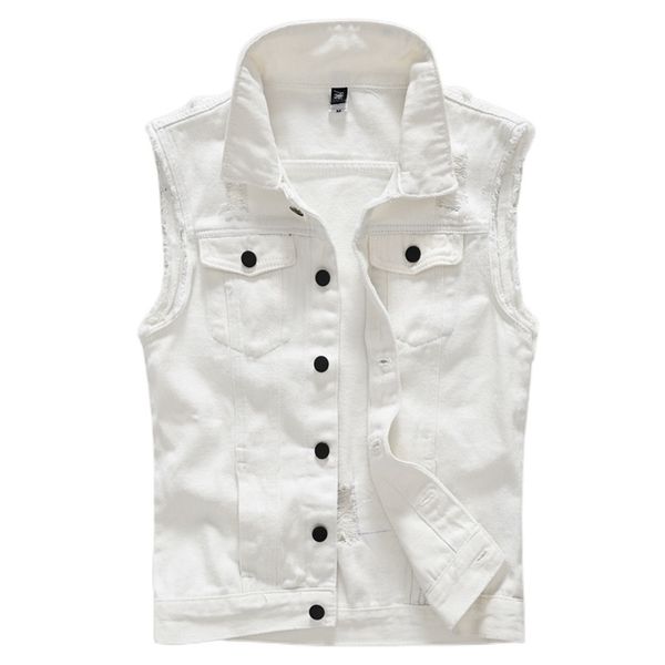 brand vest male denim vintage sleeveless washed jeans waistcoat man cowboy ripped jacket casual men size m-5xl 210923, Black;white
brand vest male denim vintage sleeveless washed jeans waistcoat man cowboy ripped jacket casual men size m-5xl 210923, Black;white