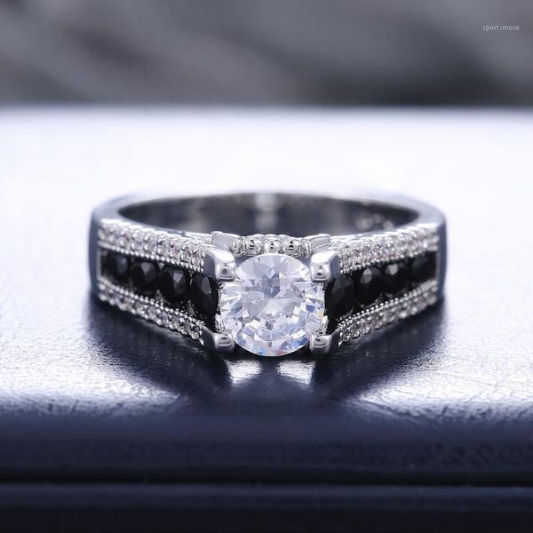 huitan classic solitaire 4 claw round cz women wedding rings inlaid black stone band luxury engagement ring jewelry dropshipping1, Slivery;golden
huitan classic solitaire 4 claw round cz women wedding rings inlaid black stone band luxury engagement ring jewelry dropshipping1, Slivery;golden