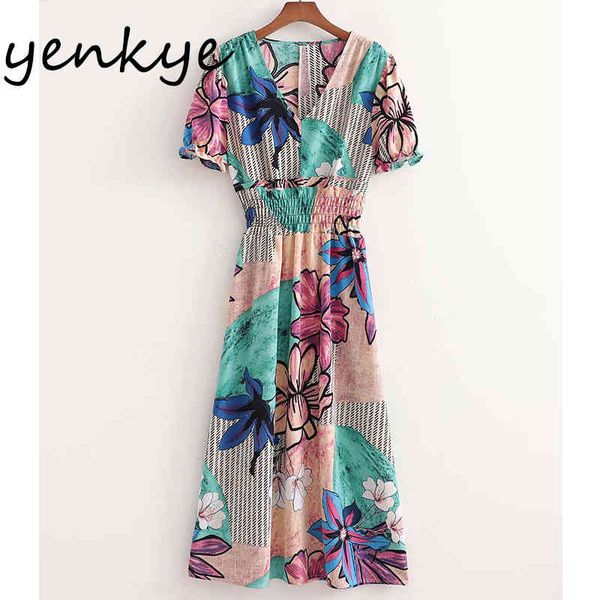summer women vintage multicolor floral print dress female v neck short sleeve elastic waist a-line casual long 210430, Black;gray
summer women vintage multicolor floral print dress female v neck short sleeve elastic waist a-line casual long 210430, Black;gray