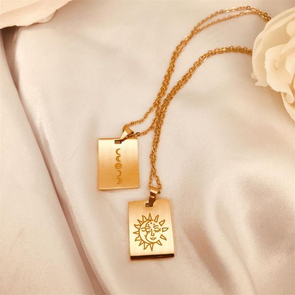 pendant necklaces 21 autumn and winter solar system necklace square brand sun moon carved stainless steel 18k gold plated, Silver
pendant necklaces 21 autumn and winter solar system necklace square brand sun moon carved stainless steel 18k gold plated, Silver