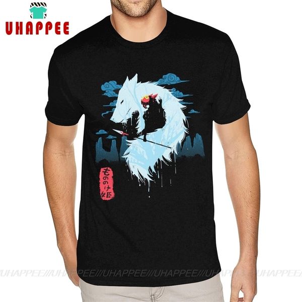 round collar princess mononoke hime t shirt t shirts mens big size black t-shirts 210322, White;black 
round collar princess mononoke hime t shirt t shirts mens big size black t-shirts 210322, White;black