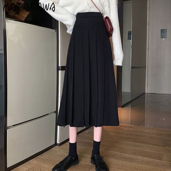 matakawa autumn solid long skirt woman black pleated skirt high-waist a-line skirts womens faldas mujer moda 210513
matakawa autumn solid long skirt woman black pleated skirt high-waist a-line skirts womens faldas mujer moda 210513
