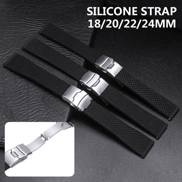 watch bands fashion black silicone strap waterproof sport replacement band safety folding clasp with spring bars 18/20/22/24mm, Black;brown
watch bands fashion black silicone strap waterproof sport replacement band safety folding clasp with spring bars 18/20/22/24mm, Black;brown