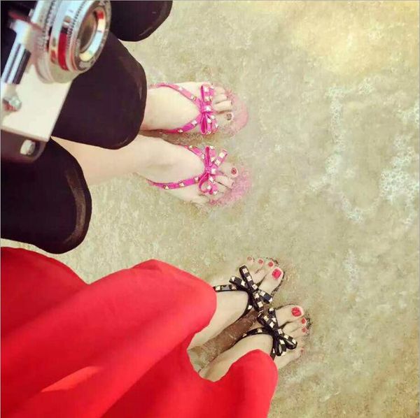 functional classic new 2021 woman summer sandals rivets big bowknot flip flops beach sandalias femininas flat jelly designers sandals, Black
functional classic new 2021 woman summer sandals rivets big bowknot flip flops beach sandalias femininas flat jelly designers sandals, Black