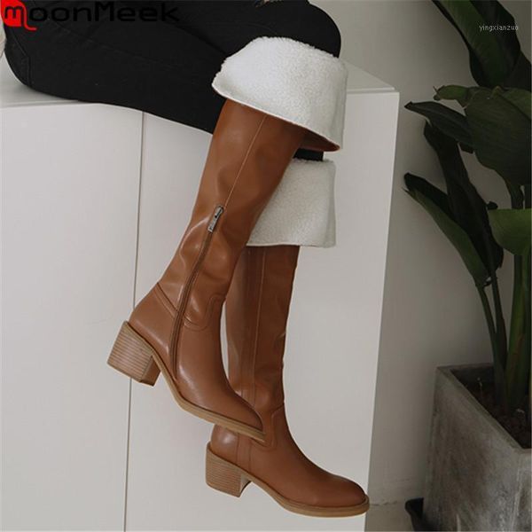 moonmeek 2021 genuine leather boots square heels round toe winter over the knee fashion keep warm solid color women1, Black
moonmeek 2021 genuine leather boots square heels round toe winter over the knee fashion keep warm solid color women1, Black