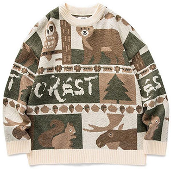 men's sweaters winter vintage sweater men japanese cute bear couples knitted pullover hip hop harajuku streetwear clothing, White;black
men's sweaters winter vintage sweater men japanese cute bear couples knitted pullover hip hop harajuku streetwear clothing, White;black