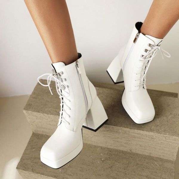 boots high heeled fashion 2021 autumn and winter women's shoes large square head lace up waterproof platform thick bottom, Black
boots high heeled fashion 2021 autumn and winter women's shoes large square head lace up waterproof platform thick bottom, Black