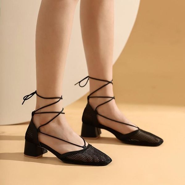 sandals 2021 summer square mesh cross strap versatile high heels fashion show roman women's shoes, Black
sandals 2021 summer square mesh cross strap versatile high heels fashion show roman women's shoes, Black