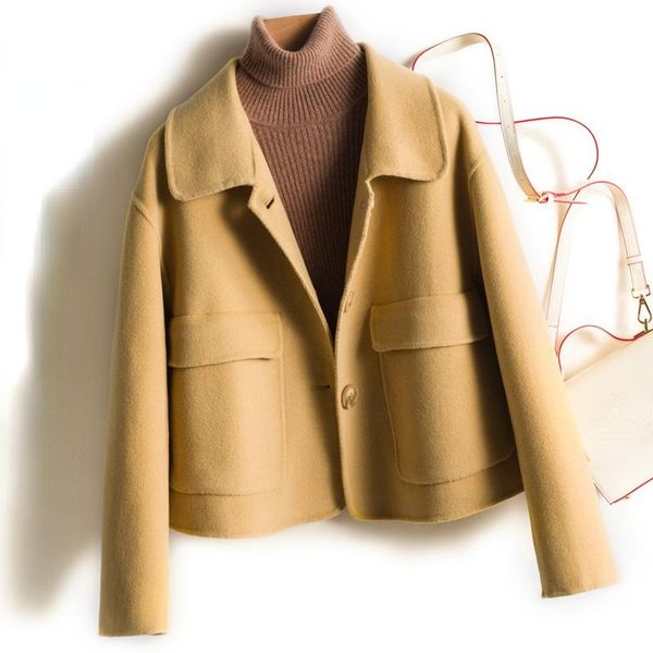 women's wool & blends autumn 100% genuine coats women real double-faced woolen jackets fashion black short jacket casaco feminino gmm19
women's wool & blends autumn 100% genuine coats women real double-faced woolen jackets fashion black short jacket casaco feminino gmm19