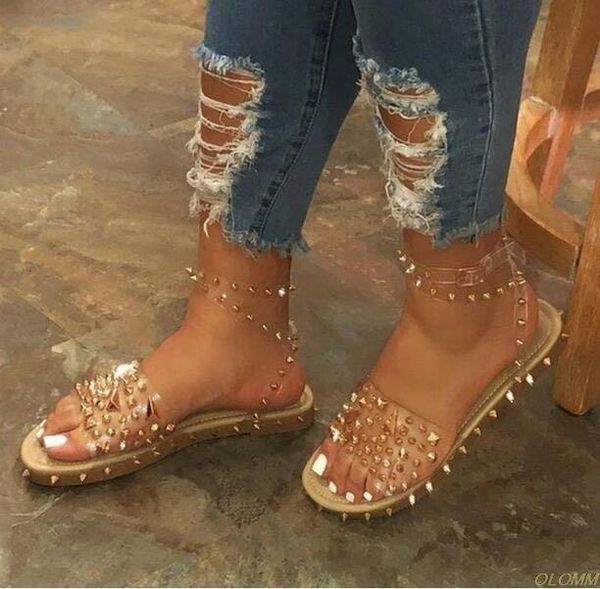 women rivet slippers flat casual ladies slides open toe outside metal decoration soft beach shoes summer female footwear 2021, Black
women rivet slippers flat casual ladies slides open toe outside metal decoration soft beach shoes summer female footwear 2021, Black