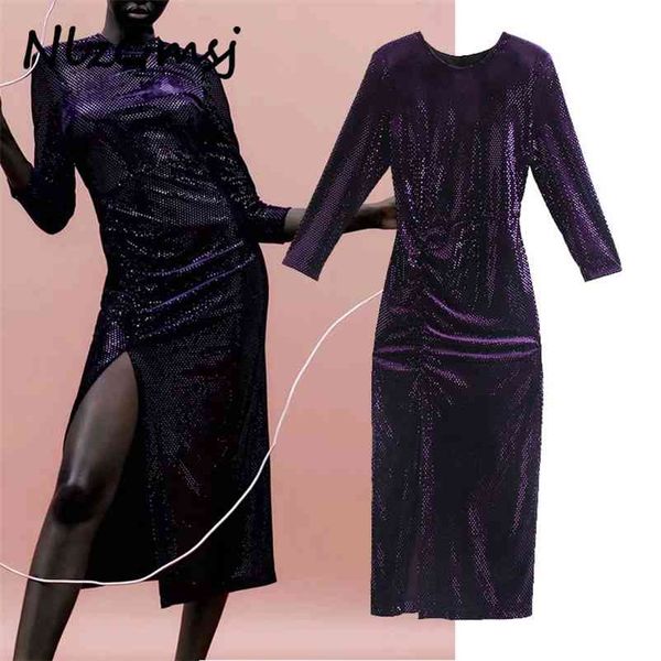 dres fashion purple sequin glitter backless midi es woman hem vent elegant christmas 210628, Black;gray
dres fashion purple sequin glitter backless midi es woman hem vent elegant christmas 210628, Black;gray