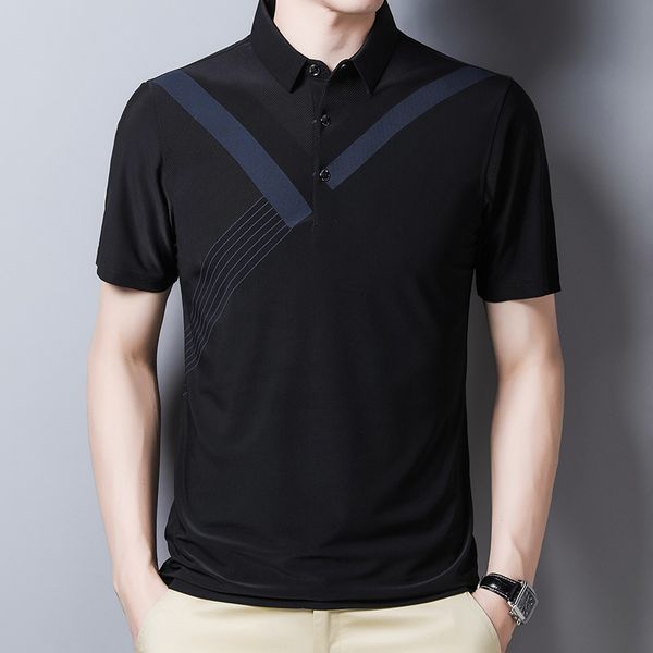 men's short-sleeved t-shirt summer ice silk lapel polo shirt men's casual fashion light and breathable overalls, White;black
men's short-sleeved t-shirt summer ice silk lapel polo shirt men's casual fashion light and breathable overalls, White;black