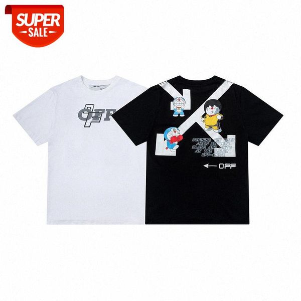 quality white character arrow print loose round neck short sleeve #rf9v, White;black