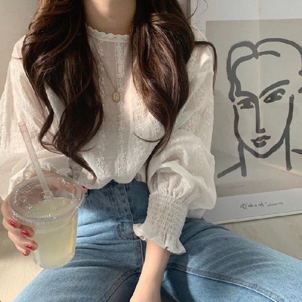 women's blouses & shirts autumn lace chiffon women loose white female korean long sleeve lantern o-neck vintage m185
women's blouses & shirts autumn lace chiffon women loose white female korean long sleeve lantern o-neck vintage m185