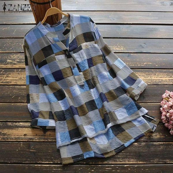 women's blouses & shirts womens 2022 autumn blouse lady o neck long sleeve oversize vintage plaid check blusa casual button irreg, White
women's blouses & shirts womens 2022 autumn blouse lady o neck long sleeve oversize vintage plaid check blusa casual button irreg, White