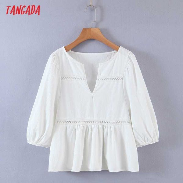 tangada women lace patchwork white cotton blouse puff sleeve chic female casual loose shirt blusas femininas rb20 210609
tangada women lace patchwork white cotton blouse puff sleeve chic female casual loose shirt blusas femininas rb20 210609