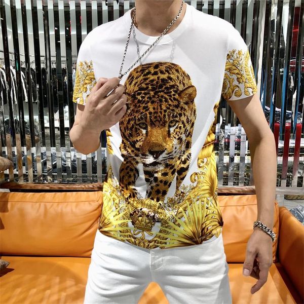 tee 2021 summer print leopard puncture short sleeve social club fashion clothing thin the-neck shirt of the harajuku men, White;black
tee 2021 summer print leopard puncture short sleeve social club fashion clothing thin the-neck shirt of the harajuku men, White;black